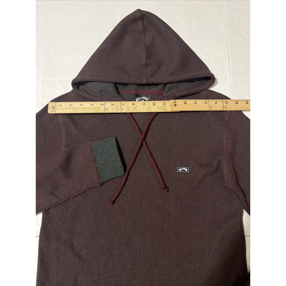 Billabong Men's Keystone Long Sleeve Waffle-Knit Pullover Hoodie Port Sz Small - Picture 5 of 11